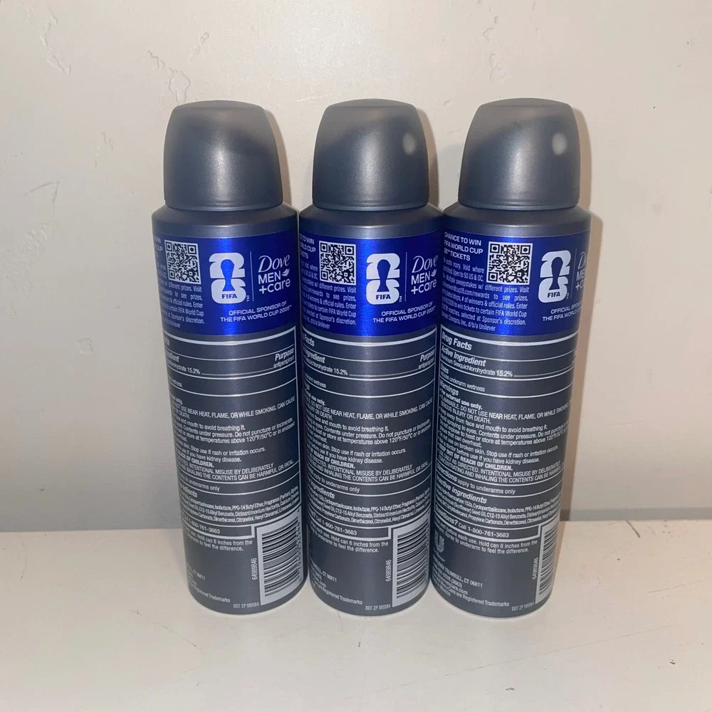 3 Pack Dove Men Care All Star Comfort Dry Spray Antiperspirant FIFA World Cup 26